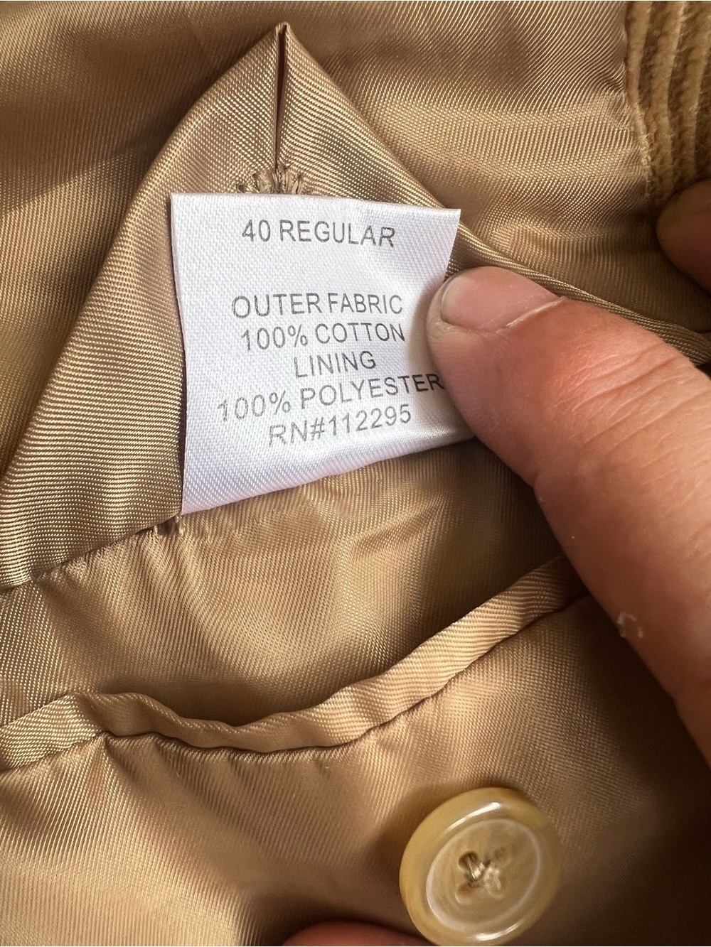 Woolrich Men's Light Brown Corduroy Sport Coat - Picture 12 of 12